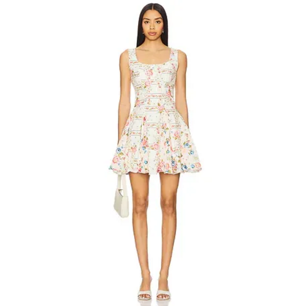Agua Bendita Kristen Meraki Dress in Multicolor in White